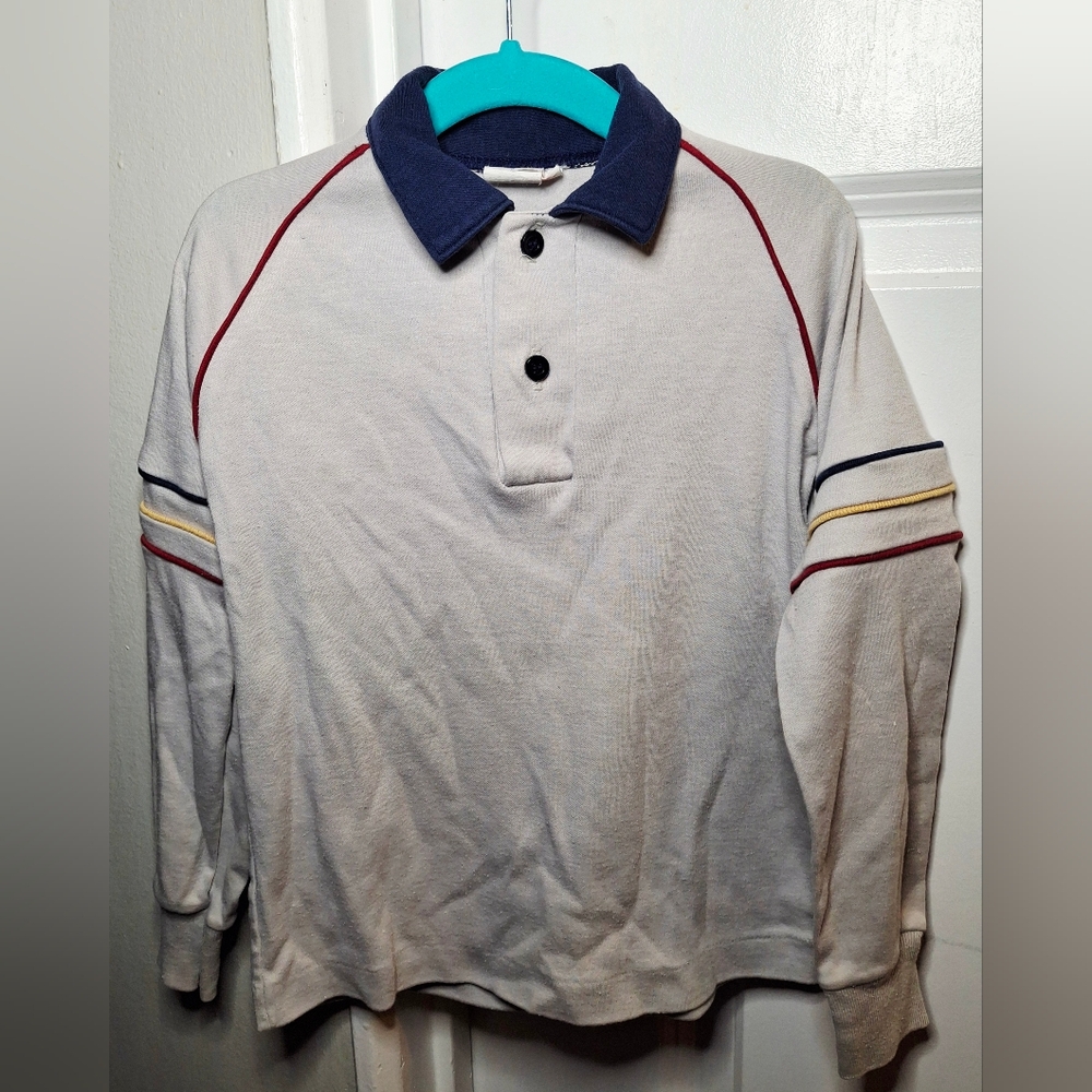 🇨🇦 Vintage 80s Striped Polo Shirt Made in Canada (6)